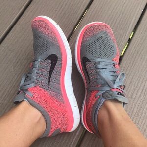 Pink & Grey Nike Free 4.0 Flyknit